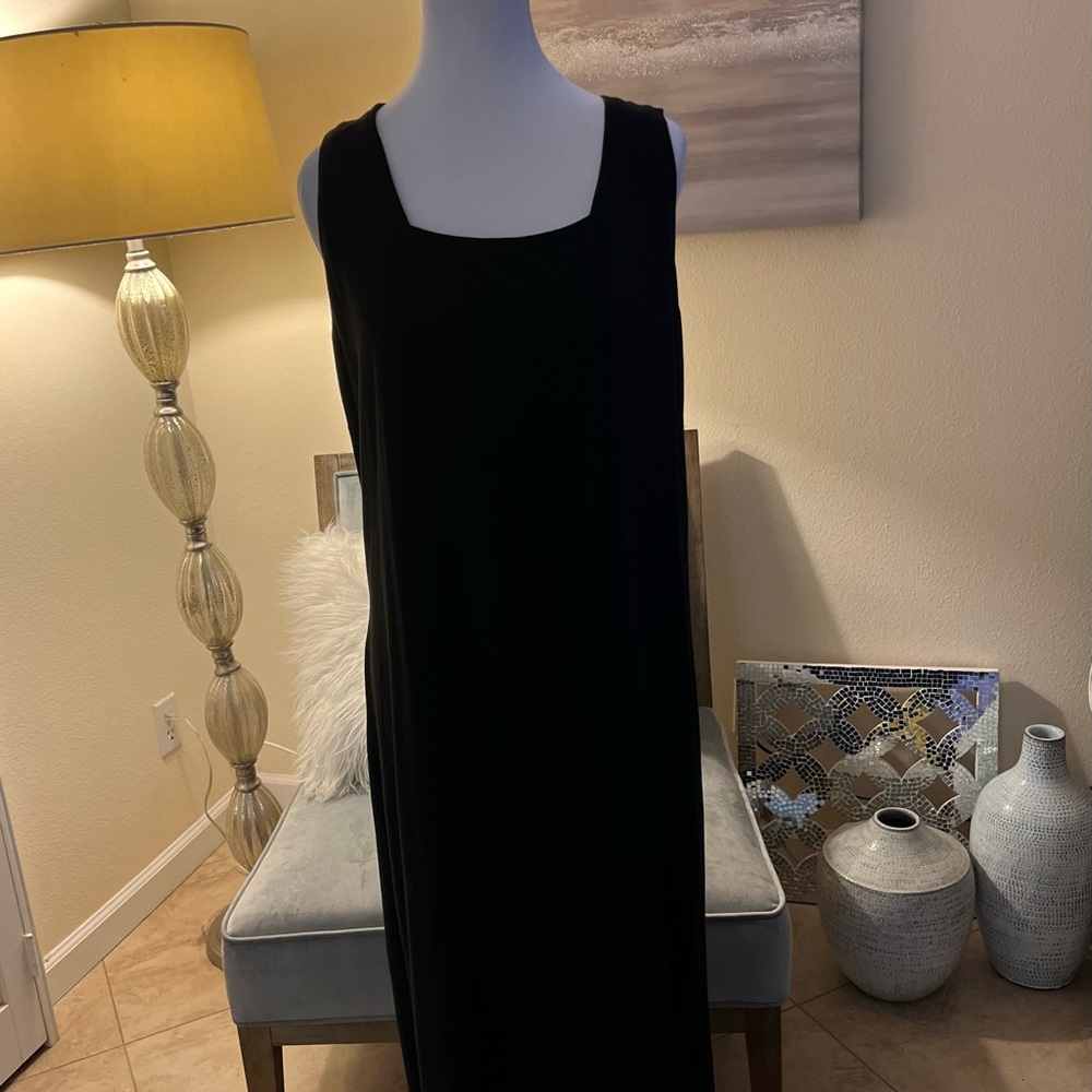 Isaac Mizrahi Black Cotton Midi Dress